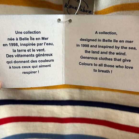 #116 Roue libre striped sailing crop top size small - Picture 8 of 9